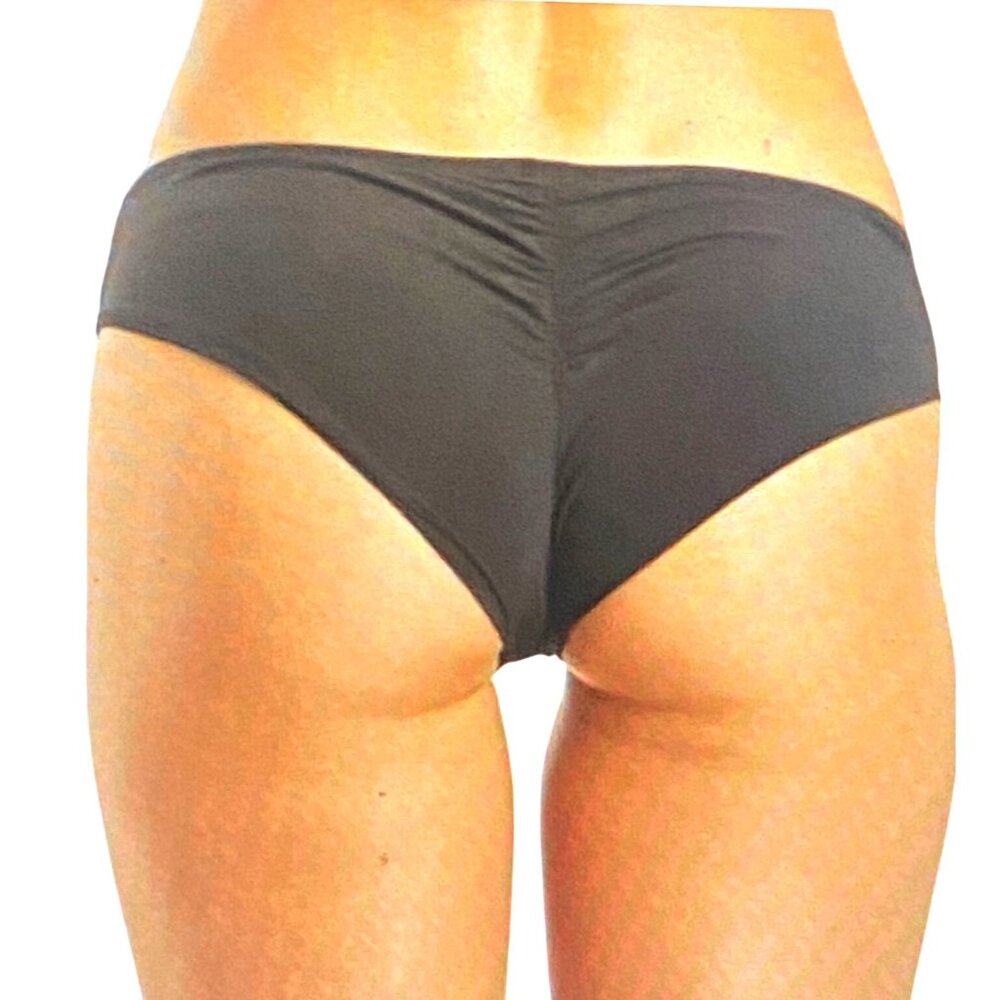 Bootylicious Black Swimsuit Bottoms with Ruched Scrunched Back Size M